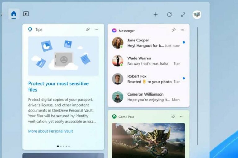 windows widgets