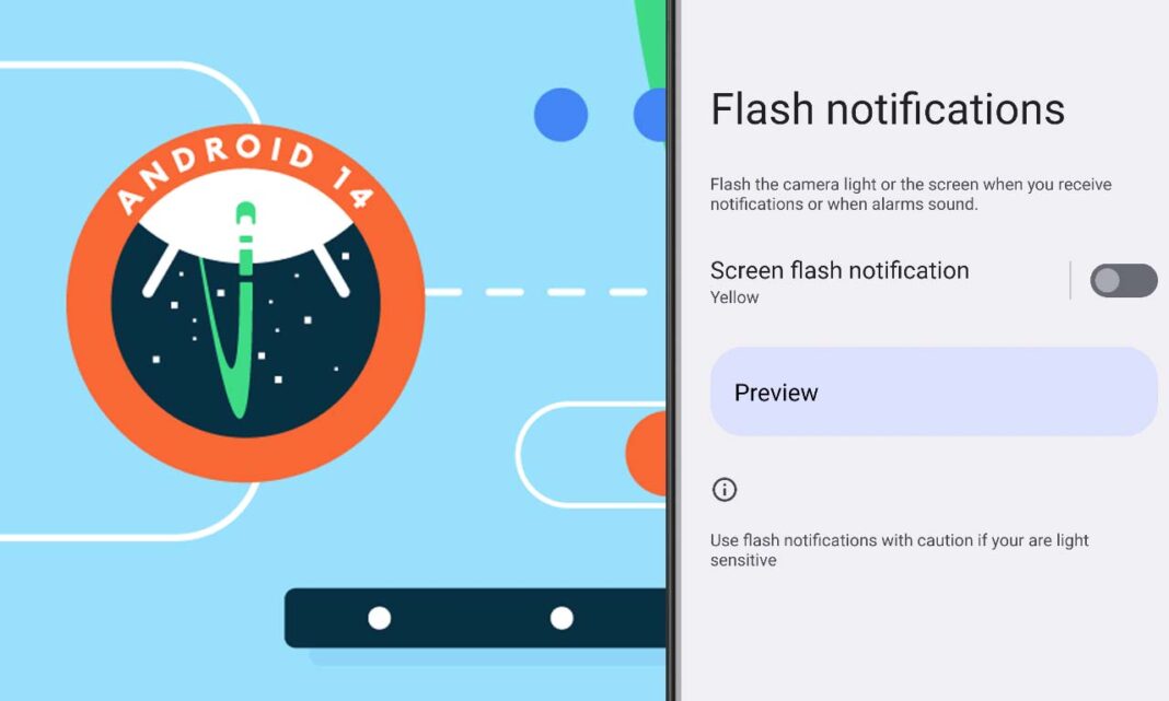 Android 14 Notifications Flash
