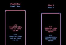 Google Pixel 8 and 8 Pro Screen Specs