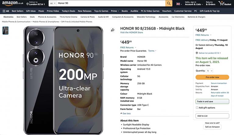 Honor 90 Amazon UK