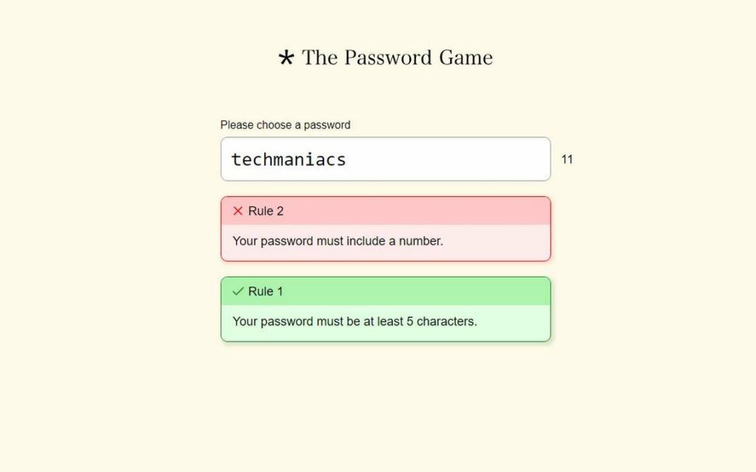 the password game