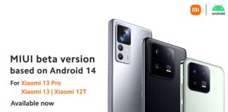 Xiaomi 13 Pro 12T MIUI Android 14 Beta