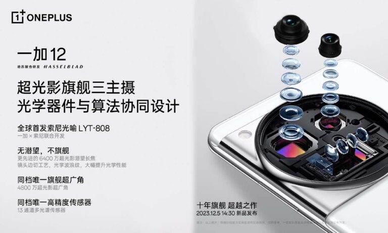 OnePlus 12 Official Camera Specs