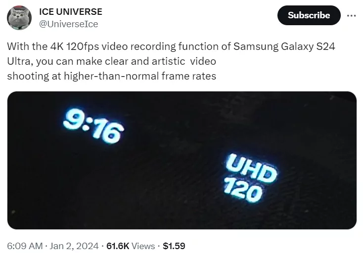 Galaxy S24 Ultra 120 fps