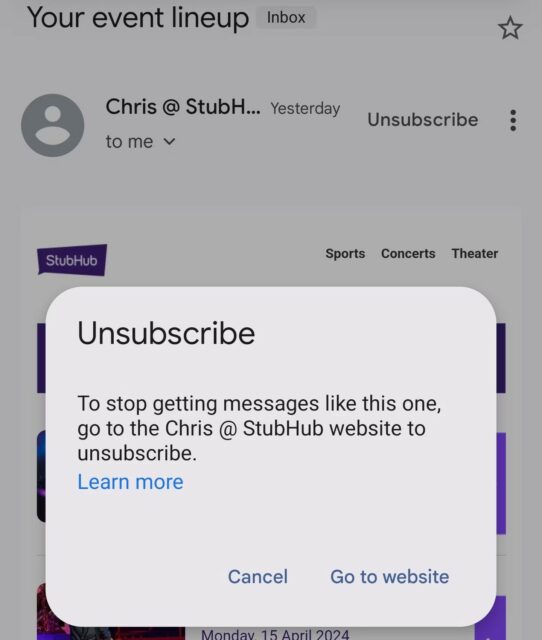 gmail unsubscribe