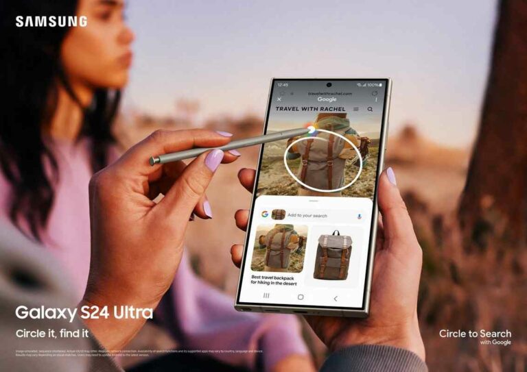 Samsung Galaxy S24 Ultra circle to search