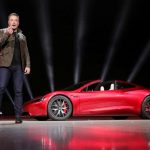 Tesla CEO Elon Musk unveils the Roadster 2 during a presentation in Hawthorne, California