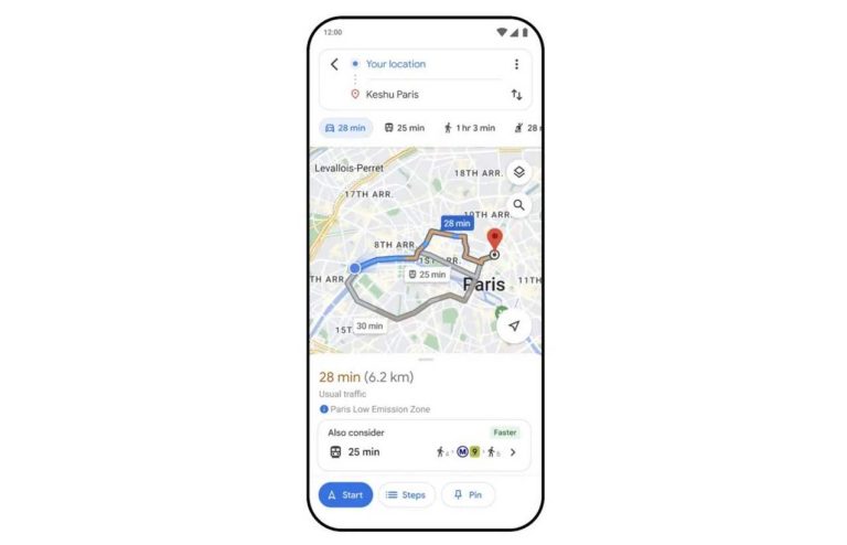 google maps εναλλακτικές διαδρομές