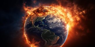 earth on fire hot NASA