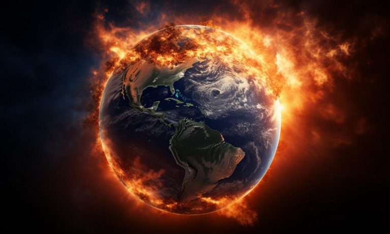 earth on fire hot NASA