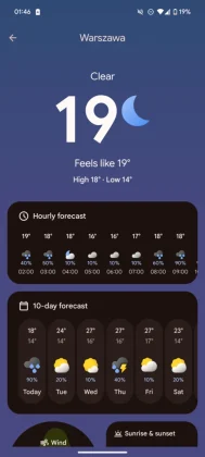 Εφαρμογή Καιρού Google Weather