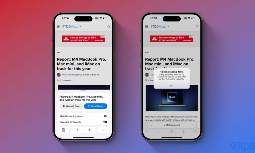 iOS 18 Safari Distraction Control