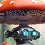 real mushroom driven mechanical robot