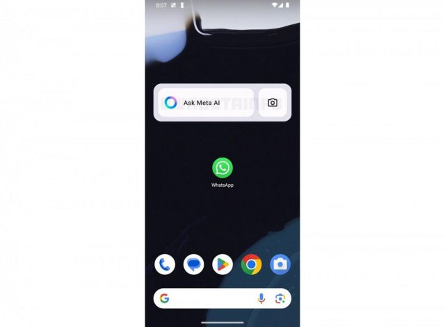 WhatsApp Meta AI widget