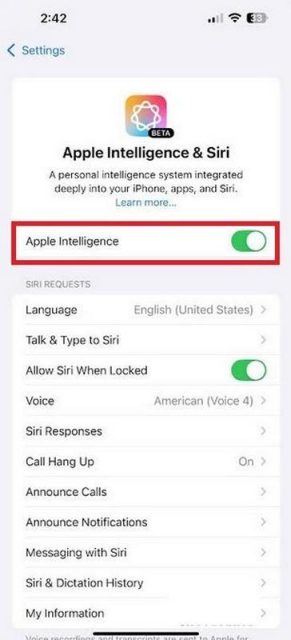 apple intelligence bug σφάλμα ενημέρωση 