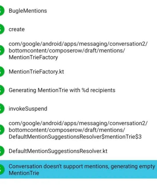 google messages mentions αναφορές