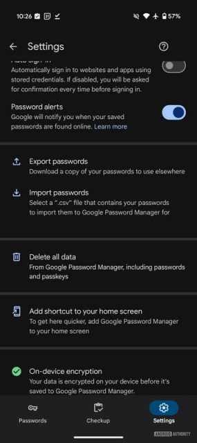 password manager διαγραφή κωδικοί 