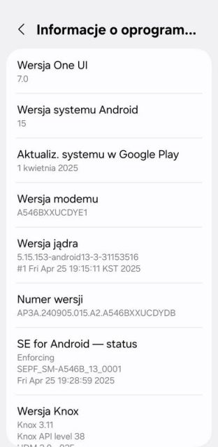 galaxy A54 OneUI 7.0 update 
