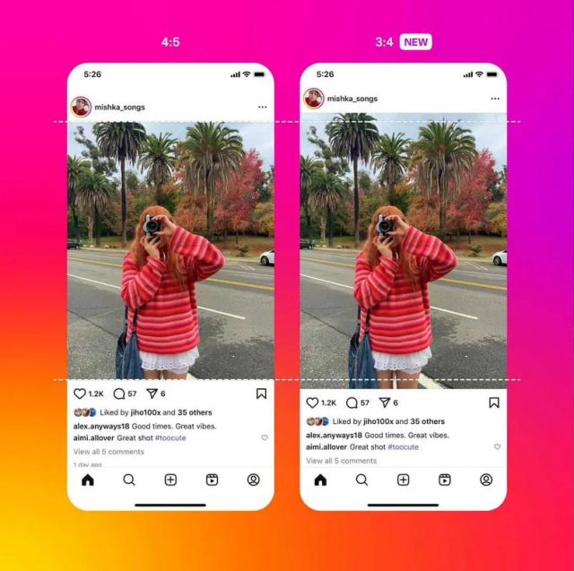instagram νέα αναλογία εικόνας 