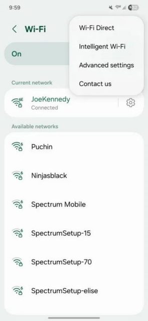 samsung wifi ρυθμίσεις