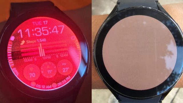 galaxy watch 4 red screen 
