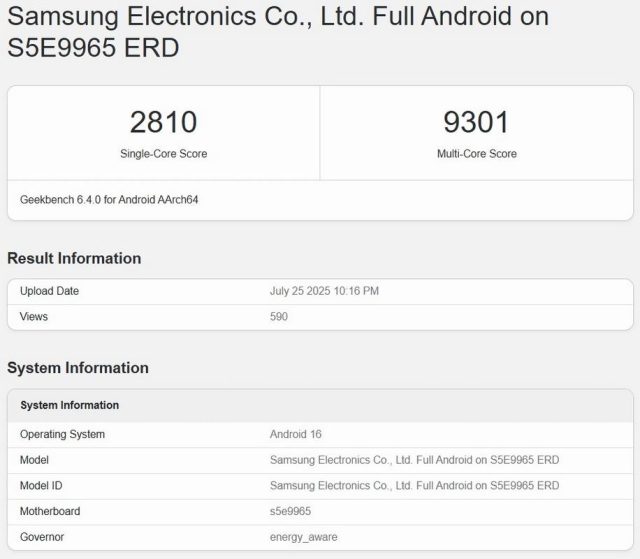 Exynos 2600 geekbench benchmarks 