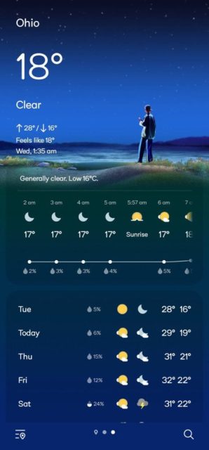 εφαρμογή καιρού One Ui 8