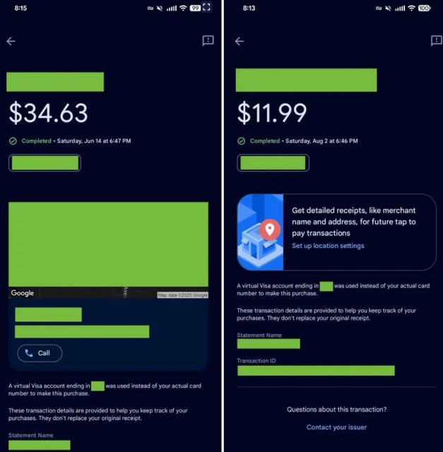 Google Wallet τοποθεσία αποδείξεις