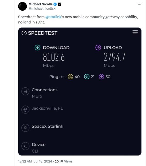 Starlink 10Gbps