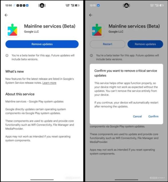 google play system updates