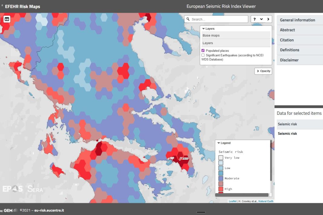 χάρτης εκτίμησης σεισμικού κινδύνου