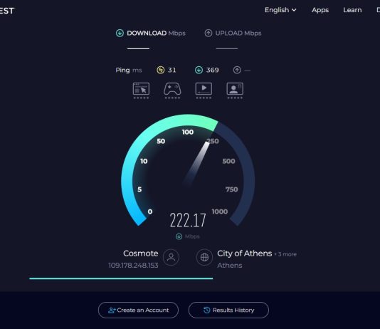 πόλεις περιοχές ταχύτητες κινητής Ελλάδα