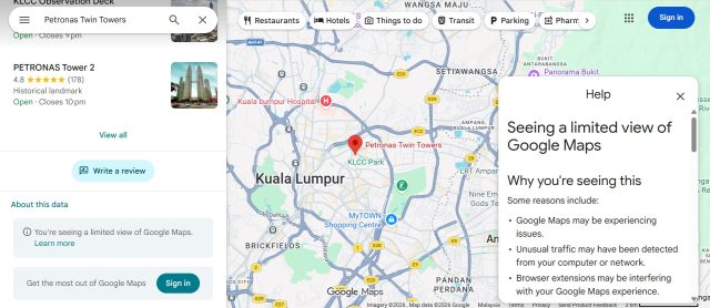 Google Maps Limited View