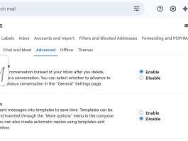 Εικόνα από το Gmail μου που δείχνει το χαρακτηριστικό auto advance