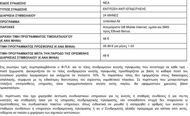 Οι εικόνες παρουσιάζουν τους όρους του νέου συμβολαίου όπως ήρθε στο email μας σήμερα Μεγάλη Δευτέρα. 