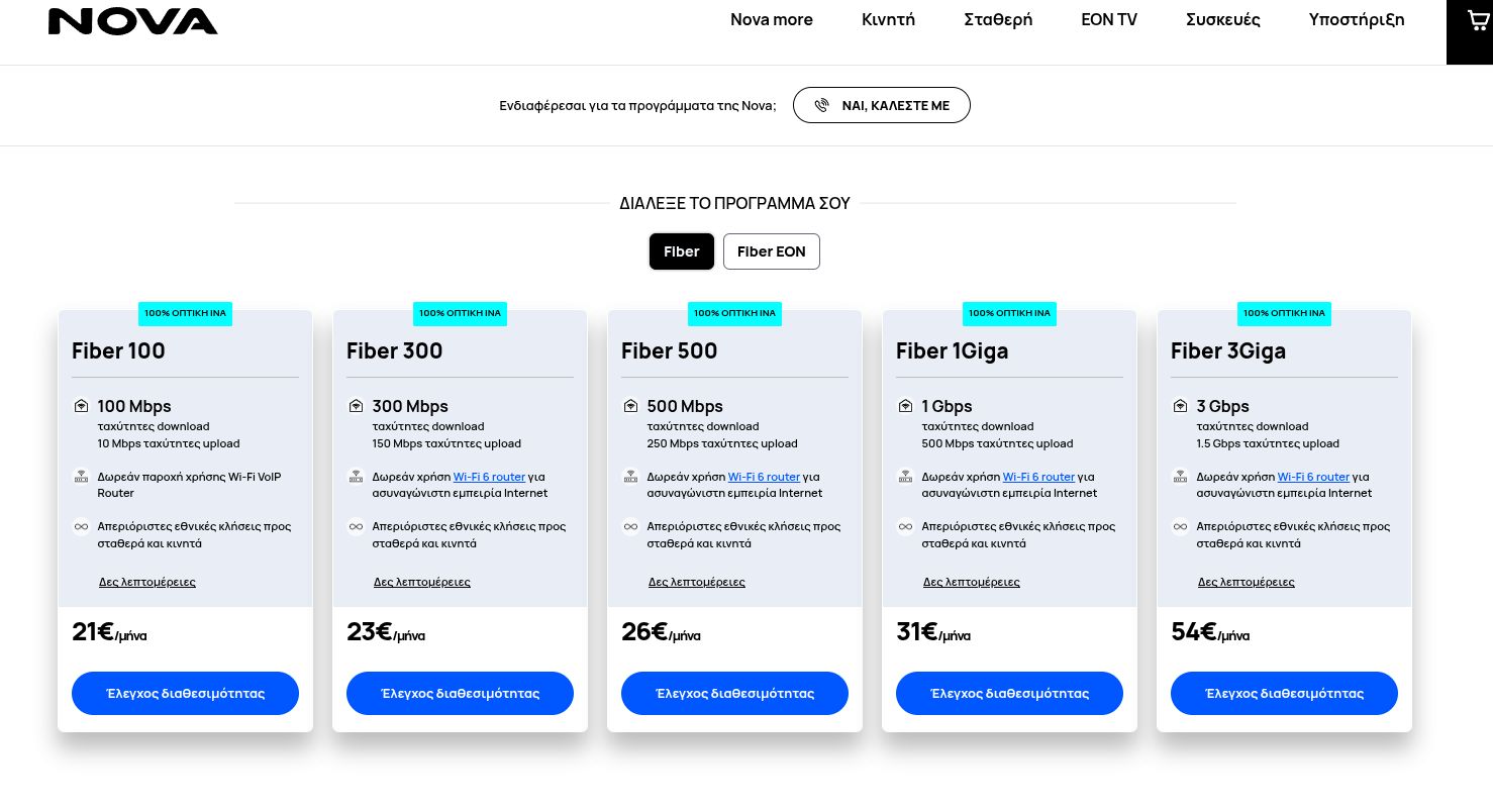 Nova Fiber 100 στα 21€
