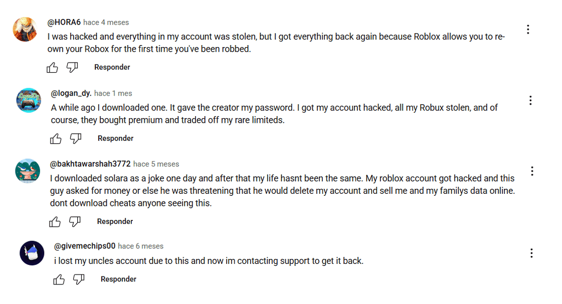 Χρήστες της πλατφόρμας Roblox μοιράζονται τις εμπειρίες τους μετά τη λήψη πλαστών εκδόσεων της Solara.