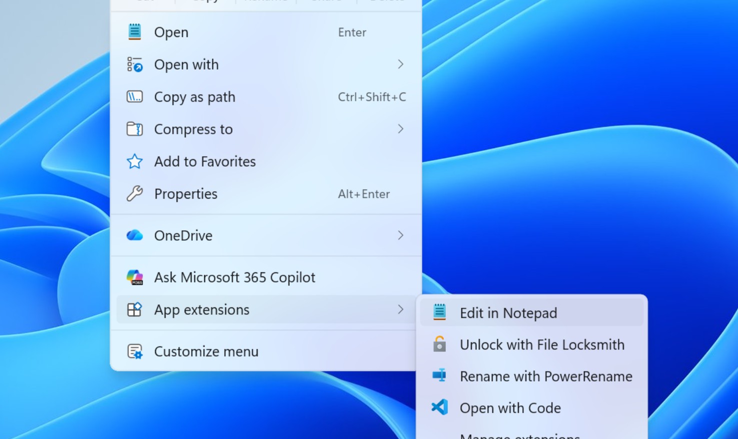 Το νέο μενού δεξί κλικ στα Windows 11