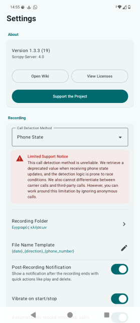 Η εφαρμογή ShizuCallRecorder για εγγραφή κλήσεων στο Android μέσω Shizuku