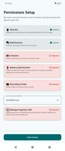 Η εφαρμογή ShizuCallRecorder για εγγραφή κλήσεων στο Android μέσω Shizuku