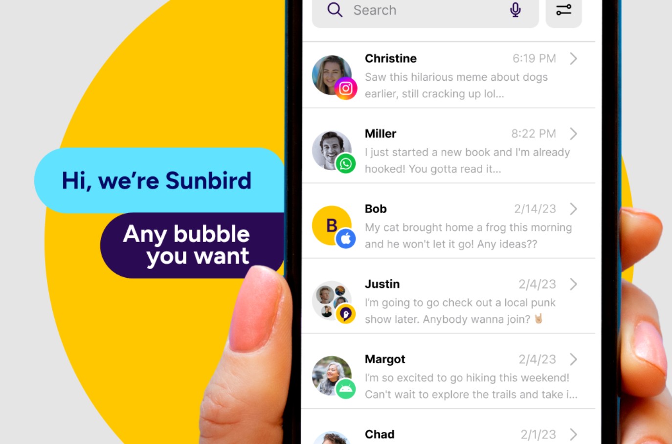 Sunbird: Κάνει το ντεμπούτο του στο Android και φέρνει το iMessage