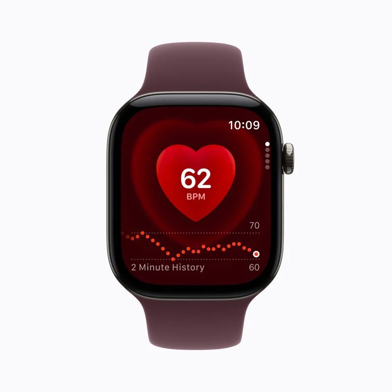 Το Applw Watch Series 12 που μετράει καρδιακούς παλμούς.