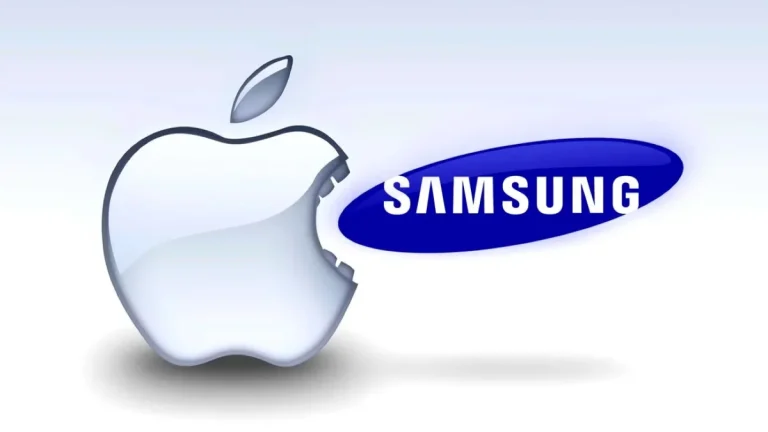 Το λογότυπο της Apple τρώει το λογότυπο της Samsung