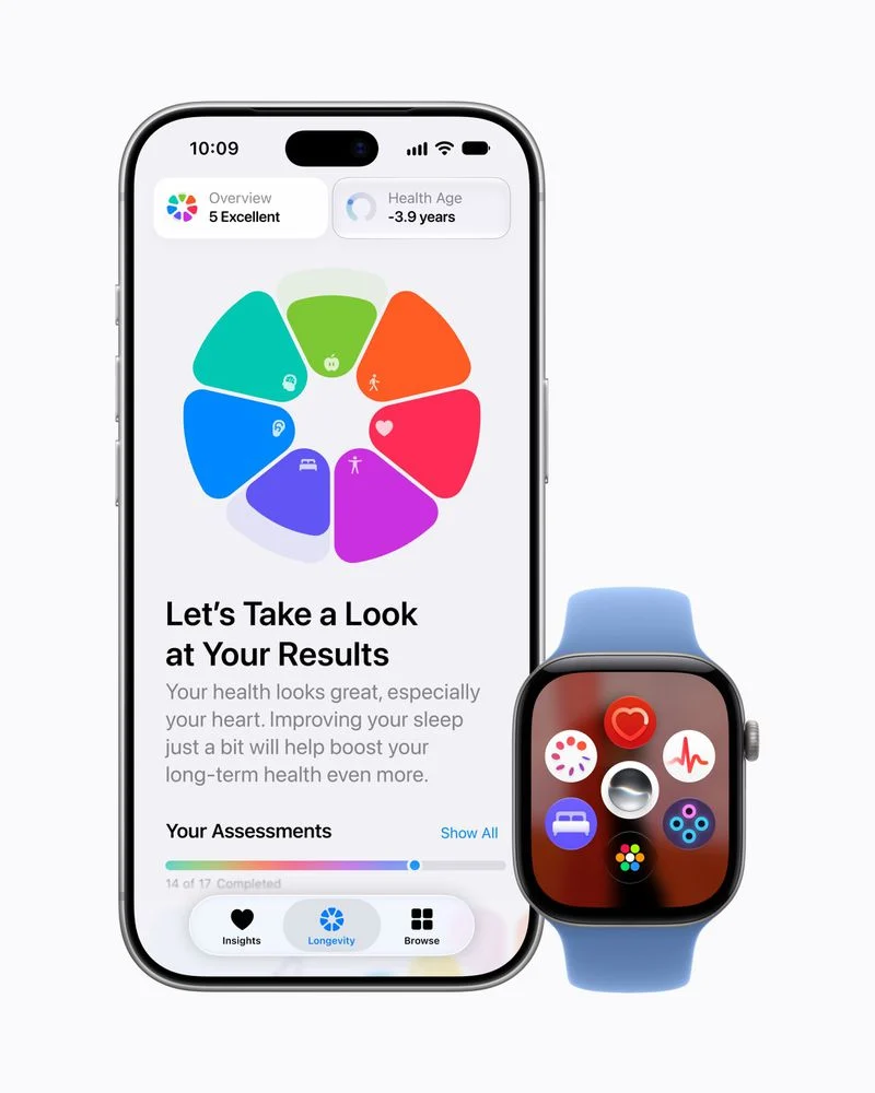 Apple iPhone 18 Pro Max με το Health app και δίπλα το Watch Series 12