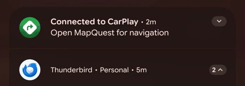 Το MapQuest εμφανίζει ειδοποιήσεις CarPlay στο Android Auto
