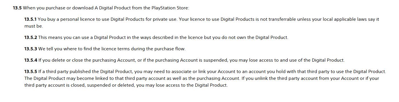 Το κείμενο από τα PlayStationTerms and Services δεν είναι επαρκώς ξεκάθαρο