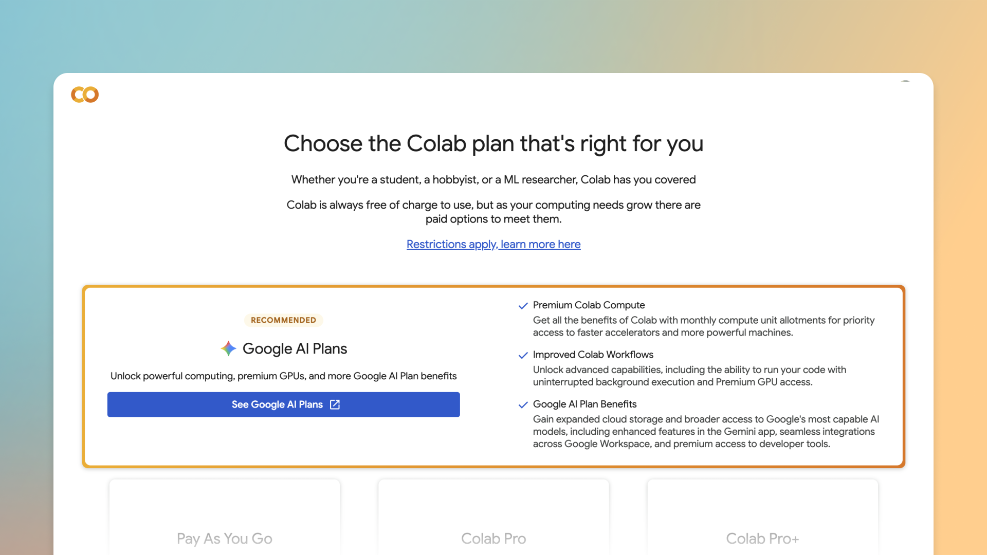 Η συνδρομή Google AI Plus και τα νέα προνόμια στο Google Colab