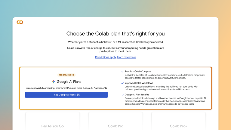 Η συνδρομή Google AI Plus και τα νέα προνόμια στο Google Colab