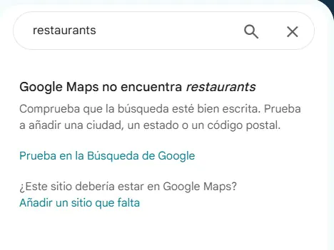 Το μήνυμα που εμφάνισε το Google Maps σε χρήστη