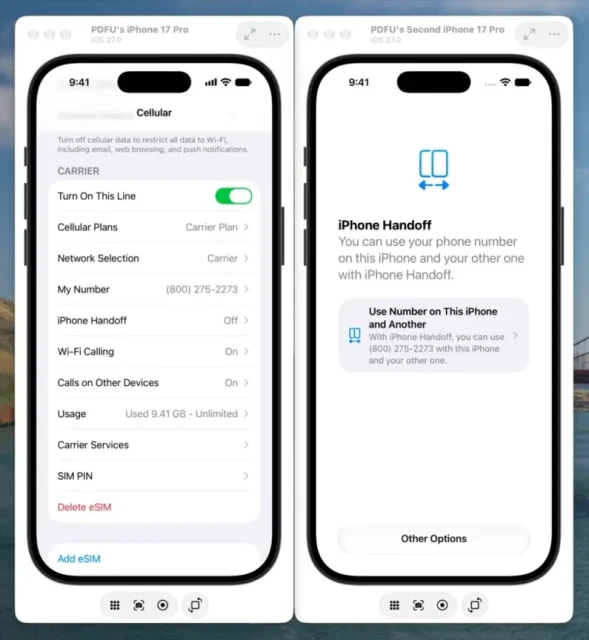 Η εικόνα παρουσιάζει το iPhone Handoff feature και προέρχεται από την beta έκδοση του iOS 27.